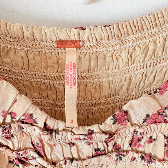 Free People Women's Bali Juniper Floral Print Ruffled Midi Dress Size 2 - Picture 10 of 11